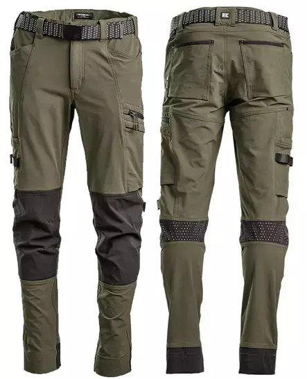 Kramp 4Way Stretch Technical housut oliivi - Kesä työvaatteet - 8719493024180 - 1